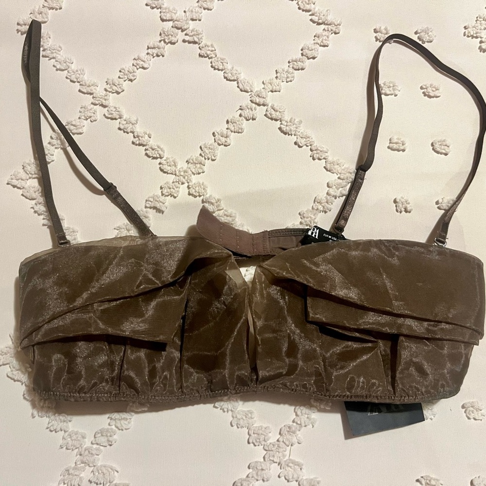 Zara Brown Organza Bralette